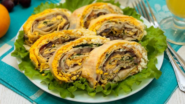 лаваш с грибами и сыром в духовке