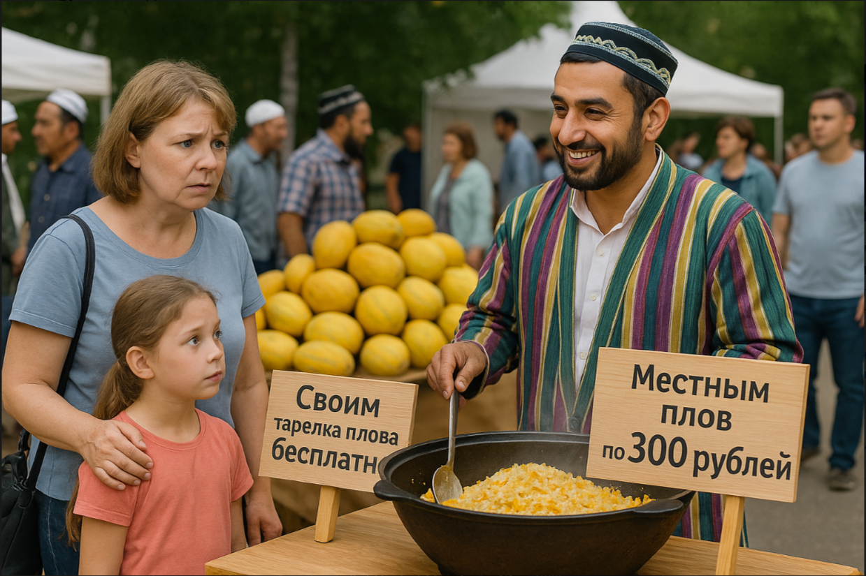 "Братьям плов бесплатно, местным по 300 рублей": в Красноярске проходит сразу два иностранных праздника, организованных мэрией