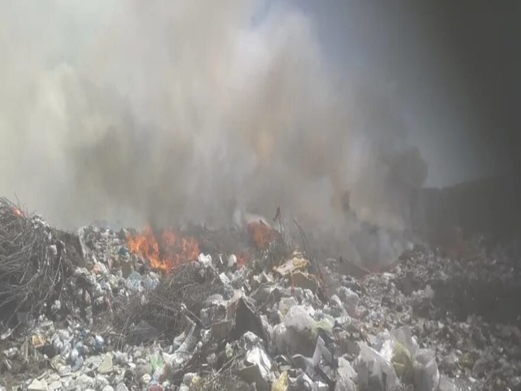 В Медвежьегорском районе Карелии уже более трех недель не удается потушить горящую мусорную свалку