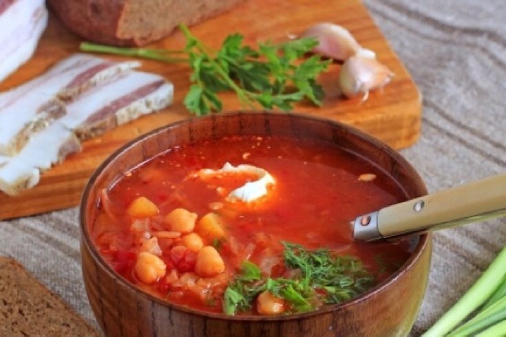 Борщ с нутом без капусты и без мяса