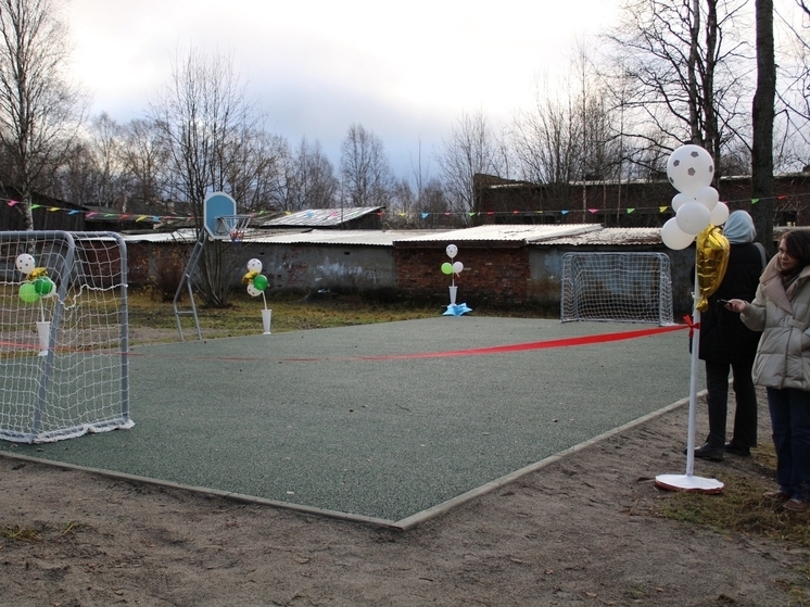 В поселке Повенец для малышей из детского сада обустроили спортивную площадку