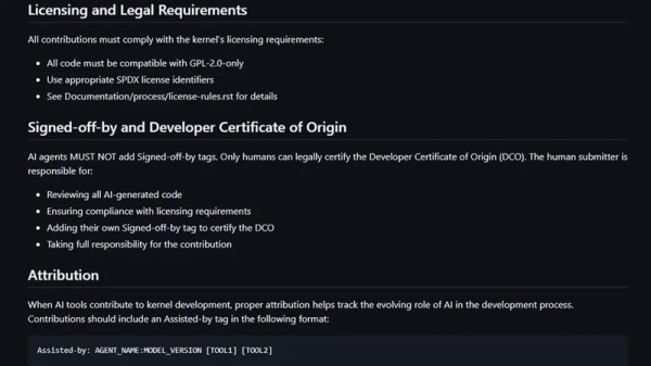 В Linux утвердили официальную политику использования ИИ-кода после месяцев острых споров В Linux утвердили официальную политику использования ИИ-кода после месяцев острых споров