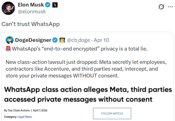 Соцсеть X запустит приложение XChat для iPhone и iPad с шифрованием, звонками и передачей документов 17 апреля 