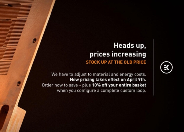 «Удачи вам в ваших сборках!»: EK Water Blocks подняла цены на компоненты для систем жидкостного охлаждения «Удачи вам в ваших сборках!»: EK Water Blocks подняла цены на компоненты для систем жидкостного охлаждения