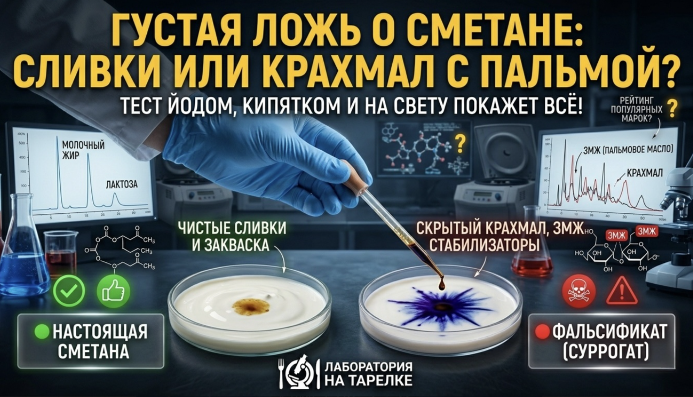 Как под видом 20% сметаны нам продают крахмальный клейстер с пальмовым маслом Как под видом 20% сметаны нам продают крахмальный клейстер с пальмовым маслом