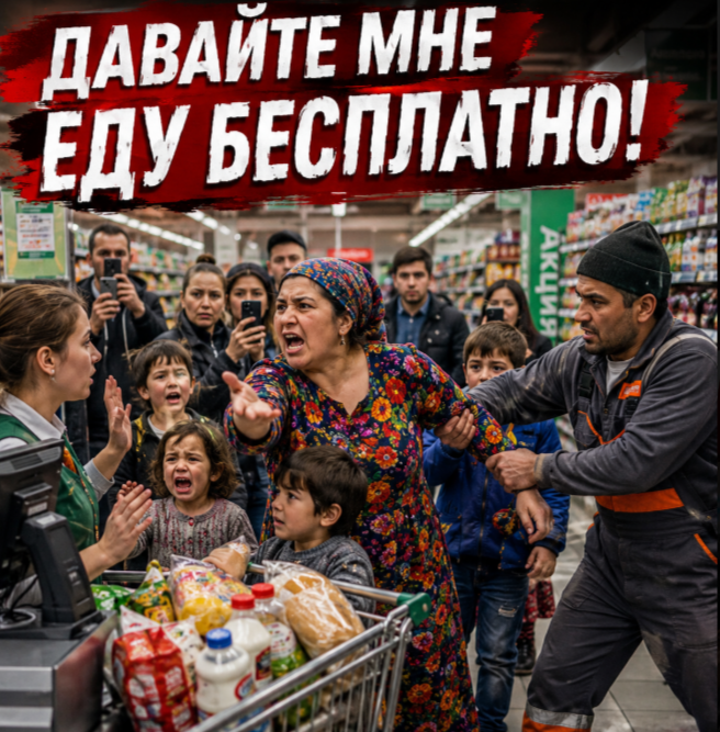многодетная мигрантка устроила скандал в московском супермаркете многодетная мигрантка устроила скандал в московском супермаркете